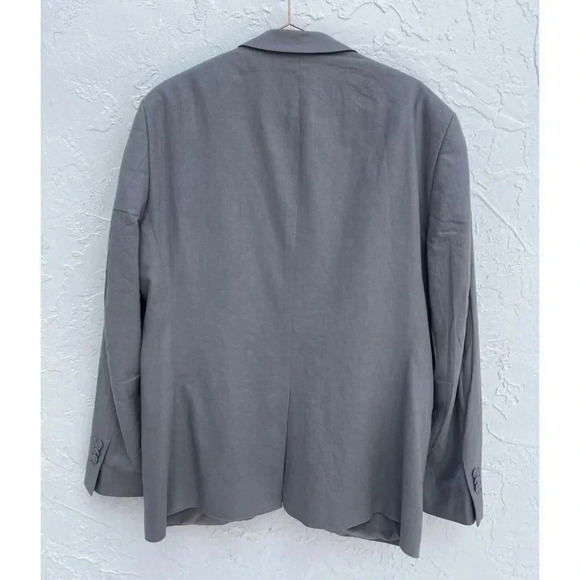 Gino Valentino Mens Hand Tailored Modern Fit Linen Blazer Sport Coat Gray Sz 42 - Picture 2 of 12